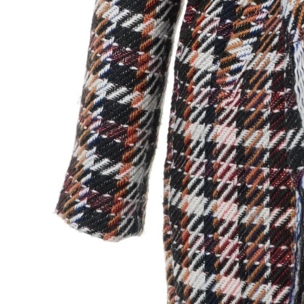 CAbi Plaid Wool Fringe Belted Coat Multicolor Size M - Picture 12 of 15